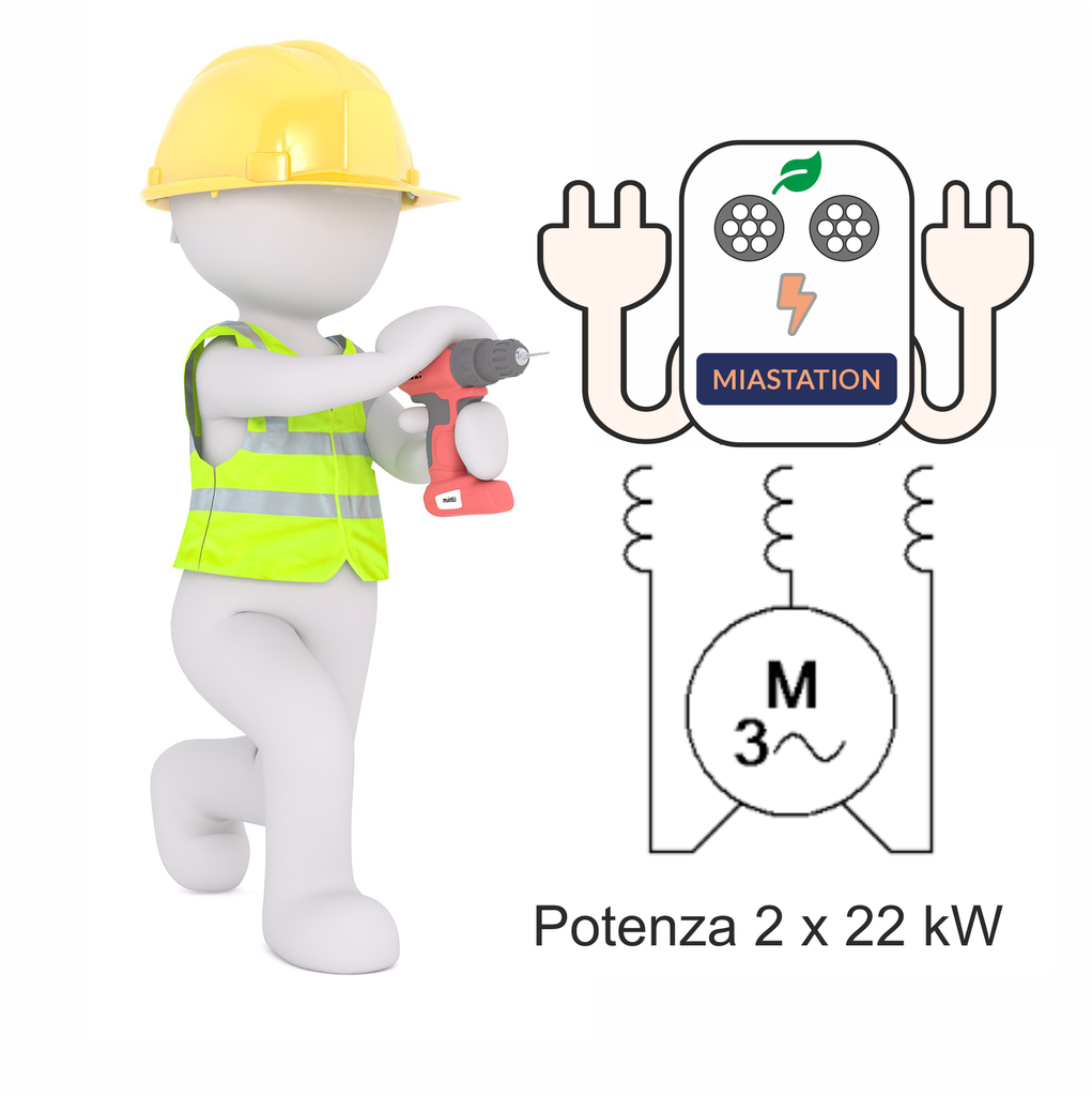 Posa in Opera WallBox Trifase DOPPIA  <=22 KW ( Esclusa WallBox)