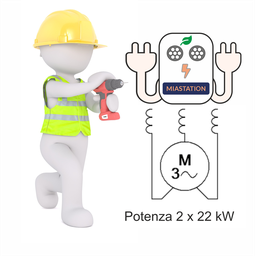 Posa in Opera WallBox Trifase DOPPIA  (22+22 KW) (Unica Linea) (Esclusa WallBox)
